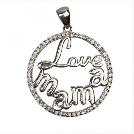 Bijuterii argint - Pandantiv din Argint 925 Jolie Silver, Model Love Mama, 28 x 21 mm, 2.4 g