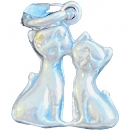 Bijuterii argint - Pandantiv din Argint 925 Jolie Silver, Model Pisicute, 17 x 11 mm, 0.9 g