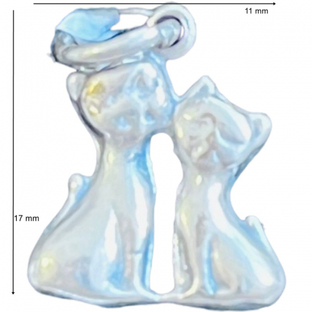 Pandantiv din Argint 925 Jolie Silver, Model Pisicute, 17 x 11 mm, 0.9 g [1]