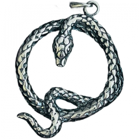 Bijuterii argint - Pandantiv din Argint 925 Jolie Silver, Model Sarpe Incolacit, 40 x 26 mm, 4.7 g
