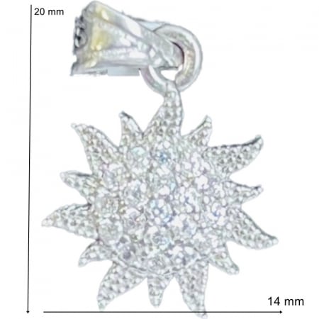 Pandantiv din Argint 925 Jolie Silver, Model Soare cu Zirconii, 20 x 14 mm, 1.8 g [1]