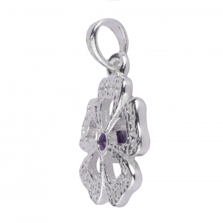 Pandantiv Floare cu Pietre, Argint 925, 1.8 cm x 1.2 cm [4]