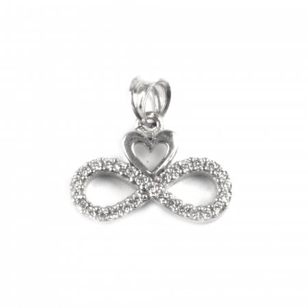 Pandantiv Infinit cu Inima, Argint 925, 1.5 cm x 2 cm [2]