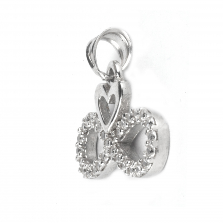 Pandantiv Infinit cu Inima, Argint 925, 1.5 cm x 2 cm [3]