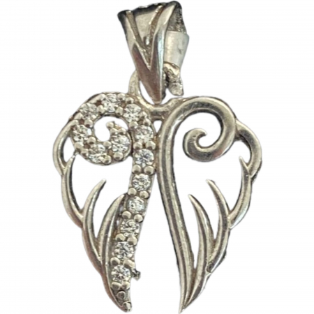 Pandantive Argint - Pandantiv, Jolie Silver, Argint 925, Model 2 Aripi cu Zirconii, 19 x 16 mm, 1.8 g