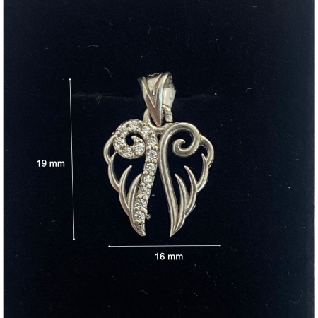 Pandantiv, Jolie Silver, Argint 925, Model 2 Aripi cu Zirconii, 19 x 16 mm, 1.8 g [2]