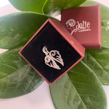 Pandantiv, Jolie Silver, Argint 925, Model 2 Aripi cu Zirconii, 19 x 16 mm, 1.8 g [4]