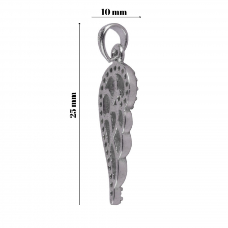 Pandantiv, Jolie Silver, Argint 925, Model Aripa cu Pietre, 1.1 g, 25x10 mm [6]