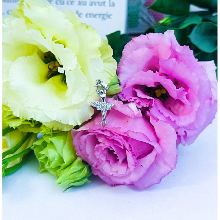 Pandantiv, Jolie Silver, Argint 925, Model Balerina cu Zirconii, 27 x 10 mm, 1.1 g [4]