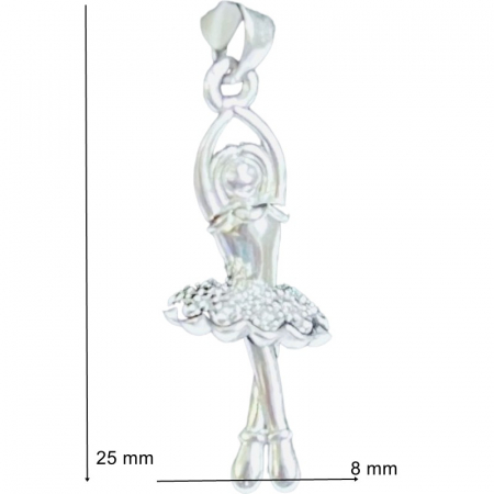 Pandantiv, Jolie Silver, Argint 925, Model Balerina Delicata, 25 x 8 mm, 1.7 g [1]