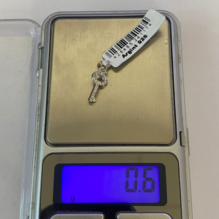 Pandantiv, Jolie Silver, Argint 925, Model Cheita Rodiata cu Pietre, 0.6 g, 15x7 mm [4]
