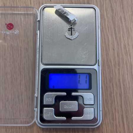 Pandantiv, Jolie Silver, Argint 925, Model Cruce Ancora cu pietre, 13 x 13 mm, 1.1 g [4]