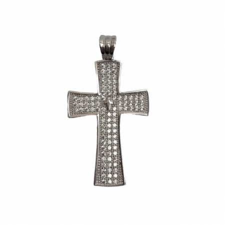 Bijuterii argint - Pandantiv, Jolie Silver, Argint 925, Model Cruce cu Pietre, 2.6 G, 3 x 2 Cm