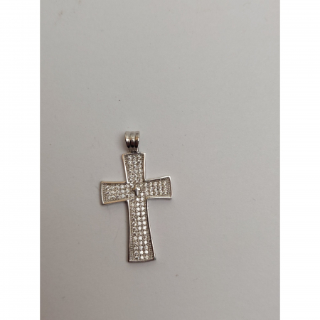 Pandantiv, Jolie Silver, Argint 925, Model Cruce cu Pietre, 2.6 G, 3 x 2 Cm [1]