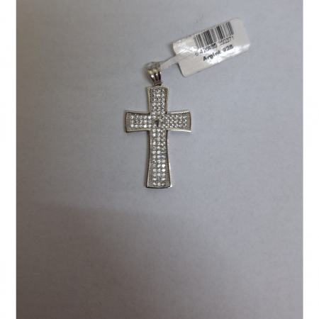 Pandantiv, Jolie Silver, Argint 925, Model Cruce cu Pietre, 2.6 G, 3 x 2 Cm [4]