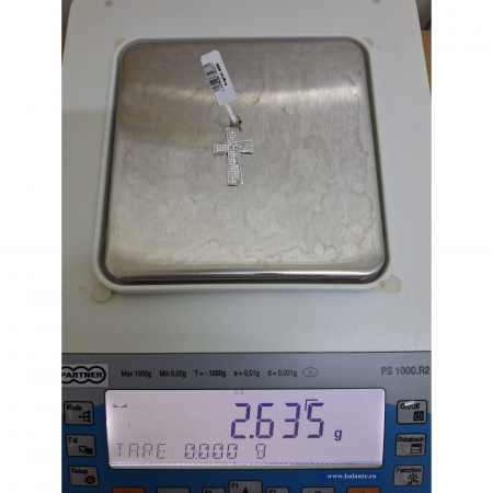Pandantiv, Jolie Silver, Argint 925, Model Cruce cu Pietre, 2.6 G, 3 x 2 Cm [3]