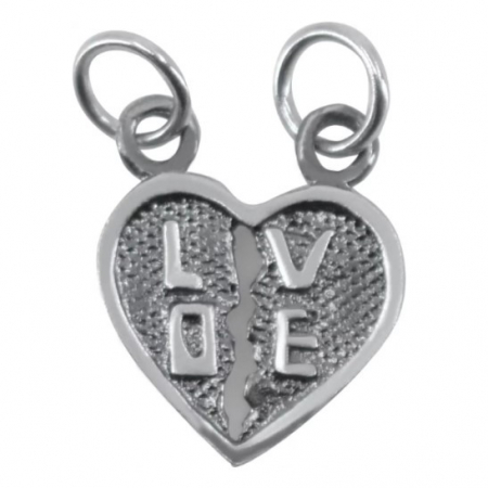 Bijuterii argint - Pandantiv, Jolie Silver, Argint 925, Model Doua Jumatati Love, 1.1 g, 1.5 x 1.5 cm