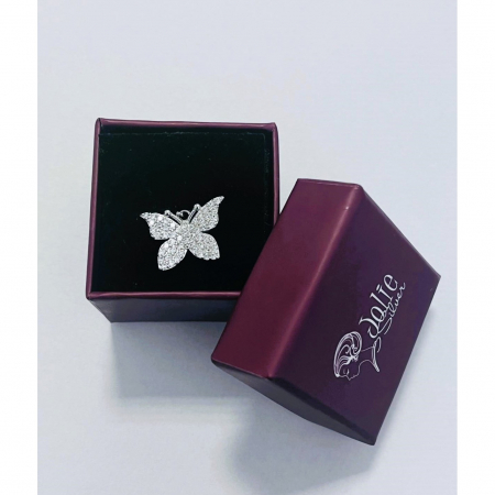 Pandantiv, Jolie Silver, Argint 925, Model Fluture cu Pietre Rodiat, Zirconiu, 18 x 15 mm, 2.3 g [4]