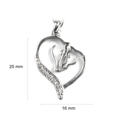 Pandantiv, Jolie Silver, Argint 925, Model Horses in Love, 16 x 20 mm, 1.6 g [5]