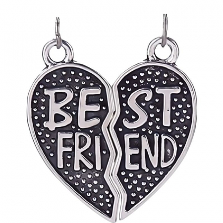 Bijuterii argint - Pandantiv, Jolie Silver, Argint 925, Model Inima Best Friend, 1 g, 10x12 mm