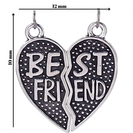 Pandantiv, Jolie Silver, Argint 925, Model Inima Best Friend, 1 g, 10x12 mm [1]