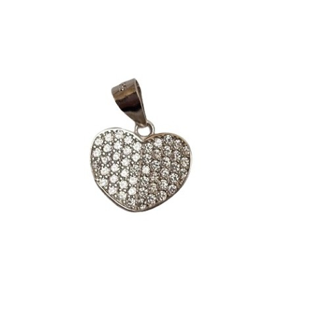 Sub 99 Lei - Pandantiv, Jolie Silver, Argint 925, Model Inima Carte, 1.1 G, 1.1 x 1.3 Cm