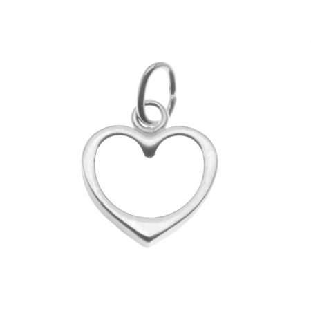 Bijuterii argint - Pandantiv, Jolie Silver, Argint 925, Model Inima Contur, 0.6 g, 15x12 mm