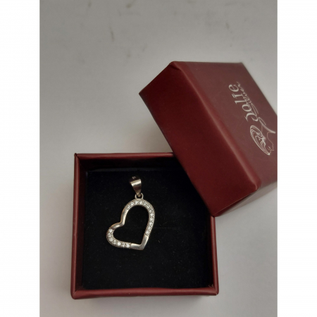 Pandantiv, Jolie Silver, Argint 925, Model Inima Contur Asimetrica, 1.4 G, 1.6 x 1.2 Cm [4]