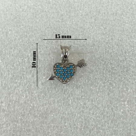 Pandantiv, Jolie Silver, Argint 925, Model Inima cu Sageata, 0.7 g, 10x15 mm [4]