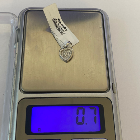 Pandantiv, Jolie Silver, Argint 925, Model Inima cu Zirconii, 0.7 g, 10x10 mm [5]