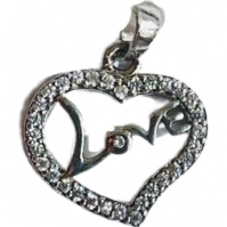 Bijuterii argint - Pandantiv, Jolie Silver, Argint 925, Model Inima Love, 1.2 g, 1.5 x 1.5 cm