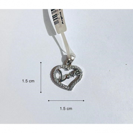 Pandantiv, Jolie Silver, Argint 925, Model Inima Love, 1.2 g, 1.5 x 1.5 cm [3]