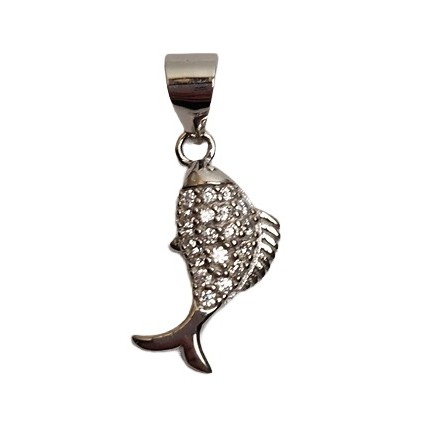 Bijuterii argint - Pandantiv, Jolie Silver, Argint 925, Model Peste cu Pietre, 1.2 G, 1.5 x 0.8 Cm