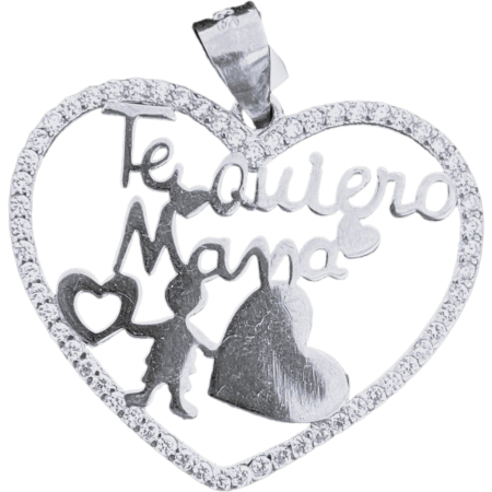 Sub 99 Lei - Pandantiv, Jolie Silver, Argint 925, Model Te Quiero Mama, 24 x 24 mm, 1.7 g