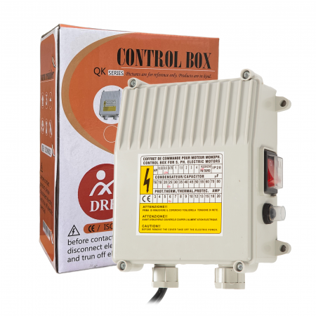 Piese si accesorii pompe submersibile - Lichidare Panou comanda pompa apa DRK 750 W, tablou universal pentru pompe submersibile si de suprafata