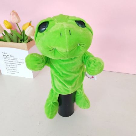 Papusa de Mana pentru Teatru de Papusi, Flippy, din Plus, 25 x 10 x 8 cm, Model Broasca, Verde [5]