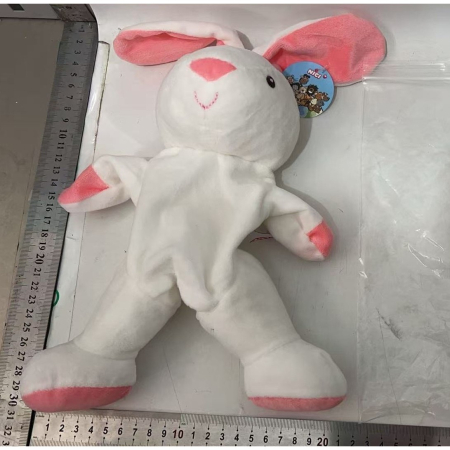 Papusa de Mana pentru Teatru de Papusi, Flippy, din Plus, 25 x 10 x 8 cm, Model Iepure, Alb/Roz [4]