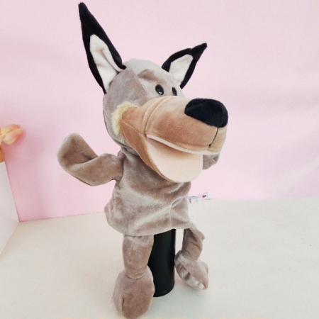 Papusa de Mana pentru Teatru de Papusi, Flippy, din Plus, 25 x 10 x 8 cm, Model Lup, Bej [4]