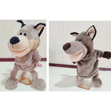 Papusa de Mana pentru Teatru de Papusi, Flippy, din Plus, 25 x 10 x 8 cm, Model Lup, Bej [5]