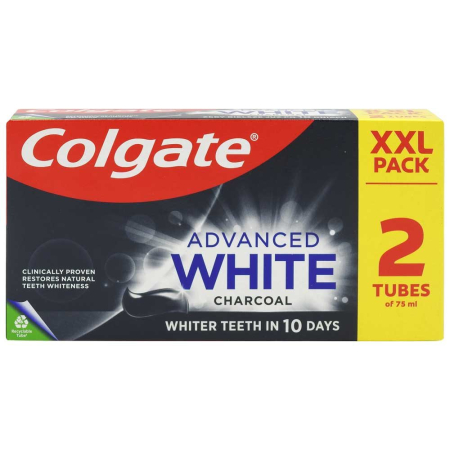Sub 99 Lei - Pasta de Dinti, Colgate, 2 X 75 ml Advanced White Charcoal