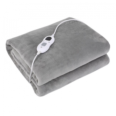Genți de voiaj & genți - Patura Cu Incalzire Electrica, Flippy, 135 W, 180x130 cm, 6 Trepte De Incalzire, Flanel, Gri