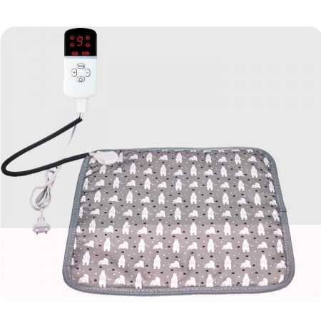 Patura electrica pentru animale de companie cu tub anti-muscatura, perna pentru caini, 45 x 45 cm, 28 W, 9 trepte de reglaj perna pentru pisici, anti-alunecare, gri-When upgrading the full steel pipe  [2]