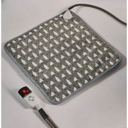 Patura electrica pentru animale de companie, perna pentru caini, 45 x 45 cm, 28 W, 9 trepte de reglaj perna pentru pisici, anti-alunecare, gri-European standard 230V timing; Width: 45X45cm [2]