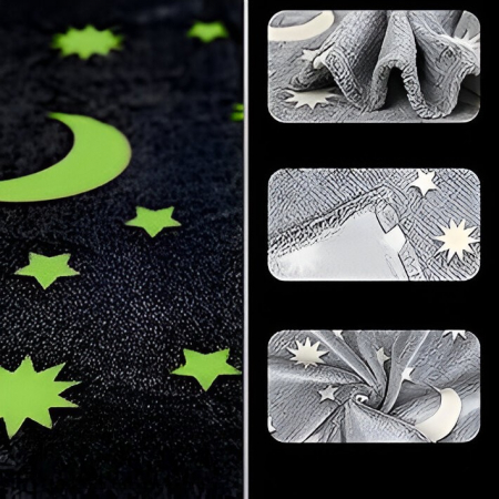 Patura Fosforescenta, Flippy, Moale, Pufoasa, Lumineaza in Intuneric, 1.5x2 m, Model Cer Instelat, Gri [4]