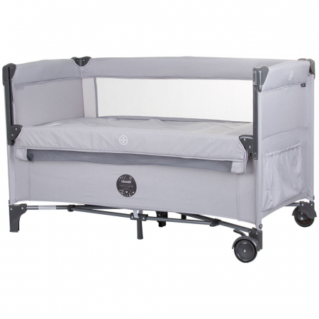Jucarii, Copii & Bebe - Patut pliabil Chipolino Relax ash grey linen cu laterala culisanta