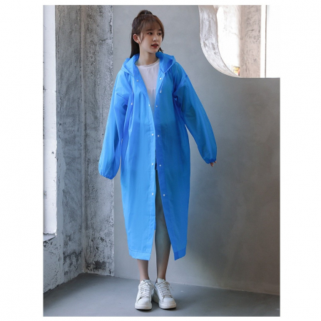 Pelerina de Ploaie, Flippy, pentru Adulti 150-180 cm, din EVA, Impermeabila, Rezistenta la Vant, Inchidere cu Capse, 140 g, Albastru [2]