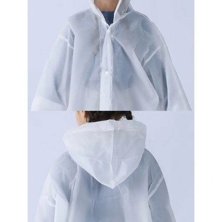 Pelerina de Ploaie, Flippy, pentru Copii 100-145 cm, din EVA, Impermeabila, Inchidere cu Capse, Alb [2]