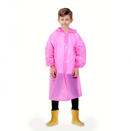 Jucarii, Copii & Bebe - Pelerina de Ploaie, Flippy, pentru Copii 100-145 cm, din EVA, Impermeabila, Inchidere cu Capse, Roz