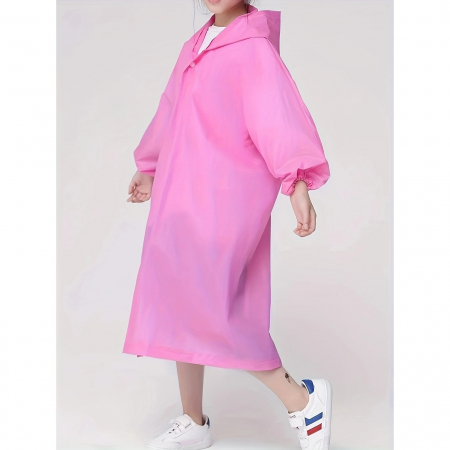 Pelerina de Ploaie, Flippy, pentru Copii 100-145 cm, din EVA, Impermeabila, Inchidere cu Capse, Roz [3]