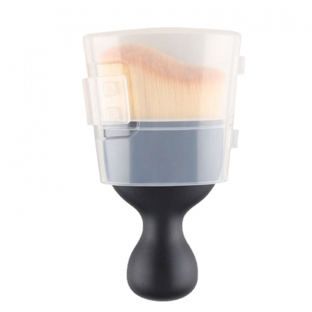 Ingrijire personala si Cosmetice - Pensula Multifunctionala, Flippy, Pentru Machiaj sau Indepartat Praful din Masina, Par Sintetic, cu Capac de Protectie, Negru